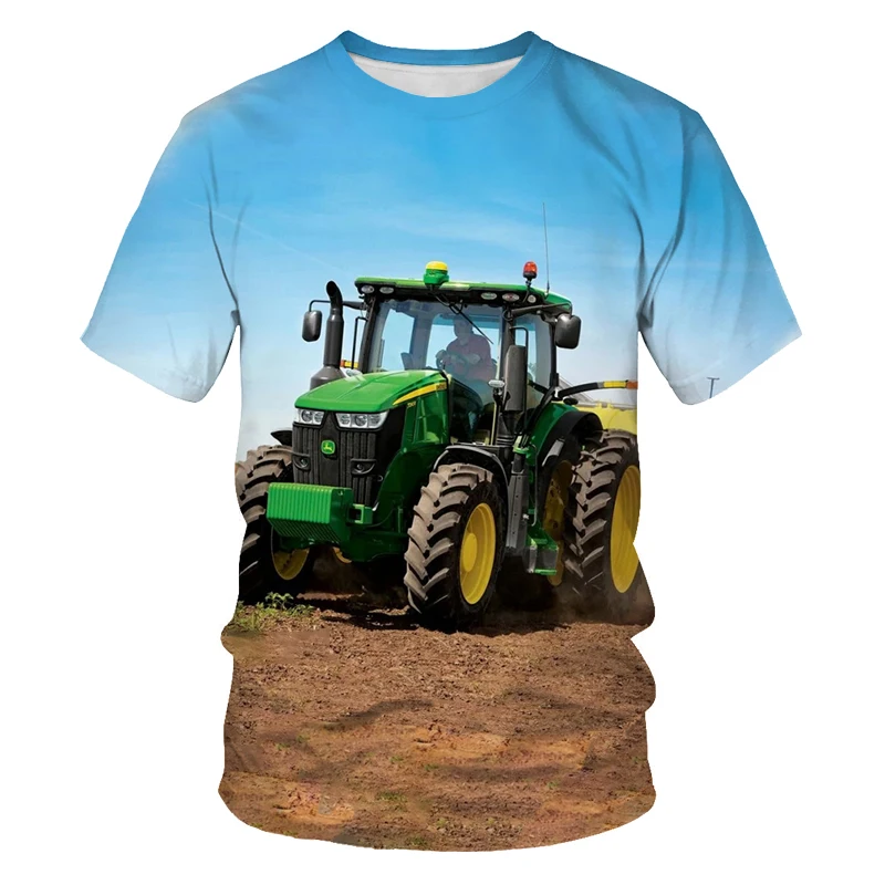 

2021 new super size 3D printing car tractor T-shirt men casual streetwear boy t-shirt men's t-shirt top men's clothes