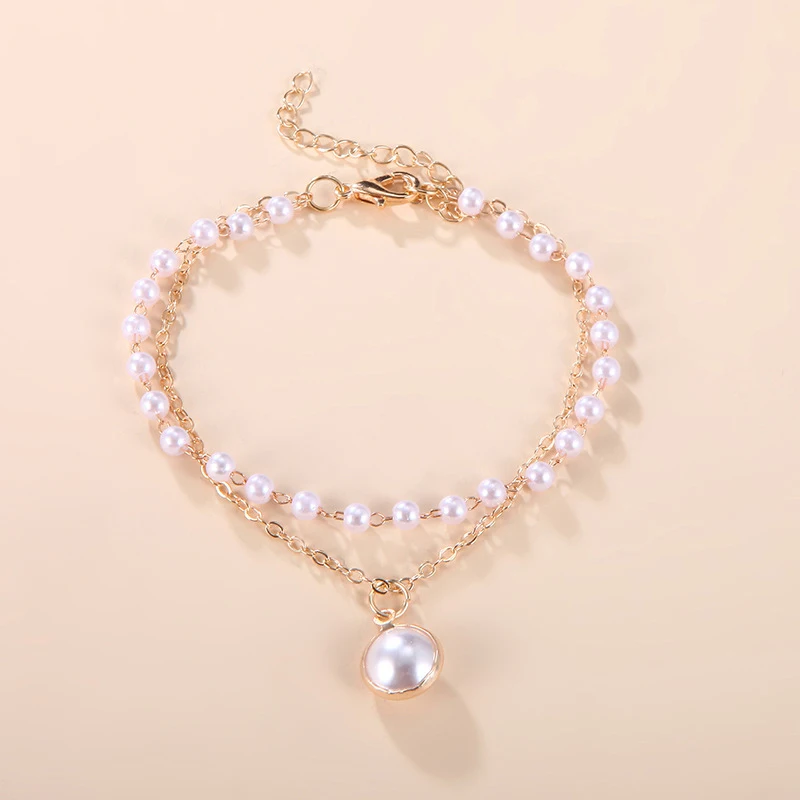 

Pearl Bracelet Simple Drops Shape Gifts for Girls Valentine's Day Birthday ML