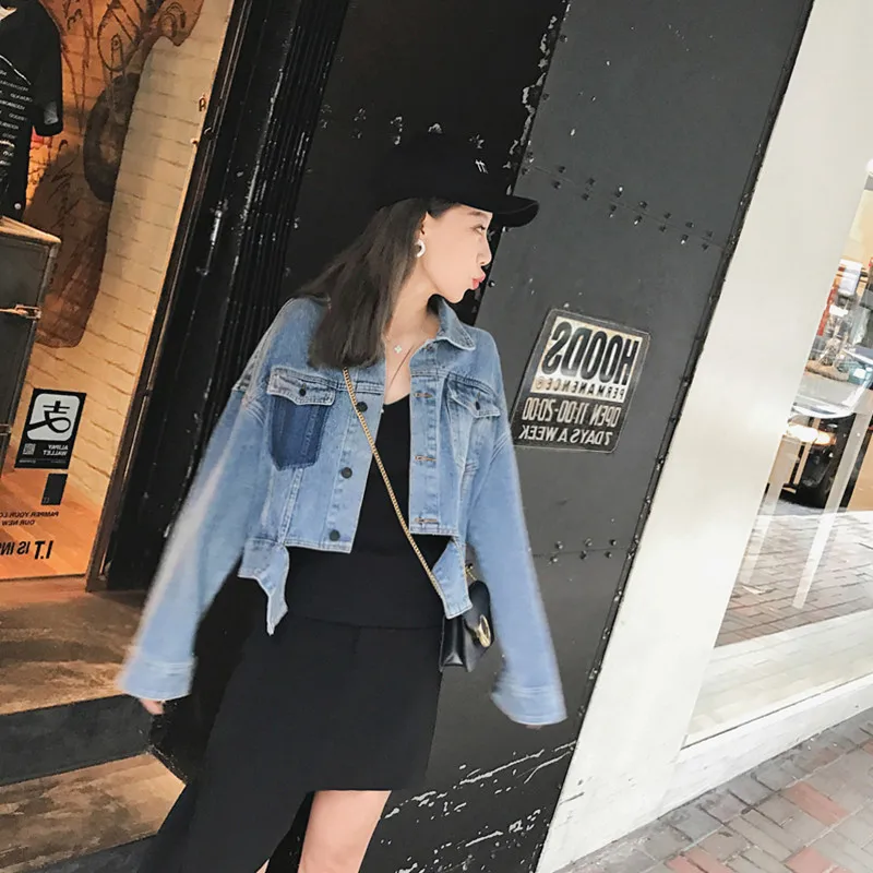 Denim2019 осенне-зимние куртки для женщин белая с длинным рукавом винтажная