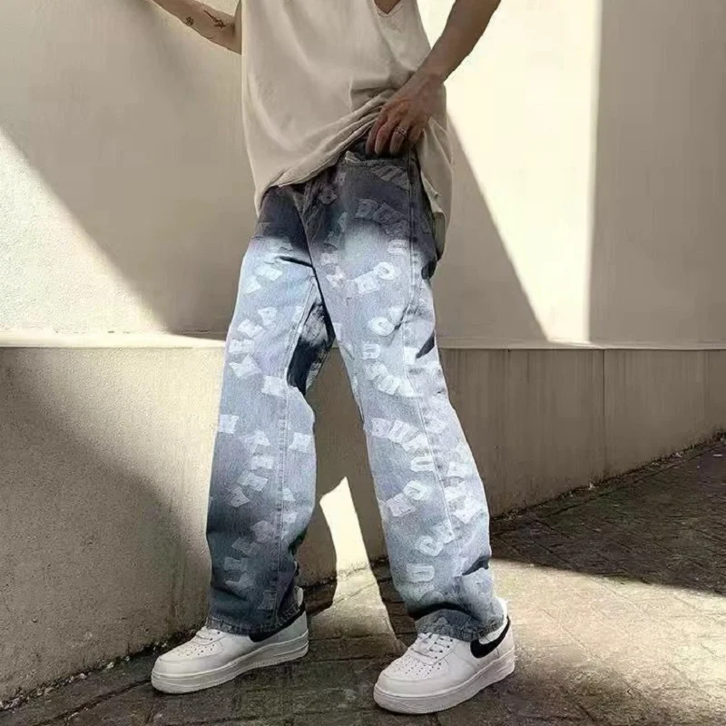 

Women Denim Jeans Vintage Hip Hop High Waist BF Oversize Wide Leg Trousers Baggy All-match Streetwear Retro Chic Straight