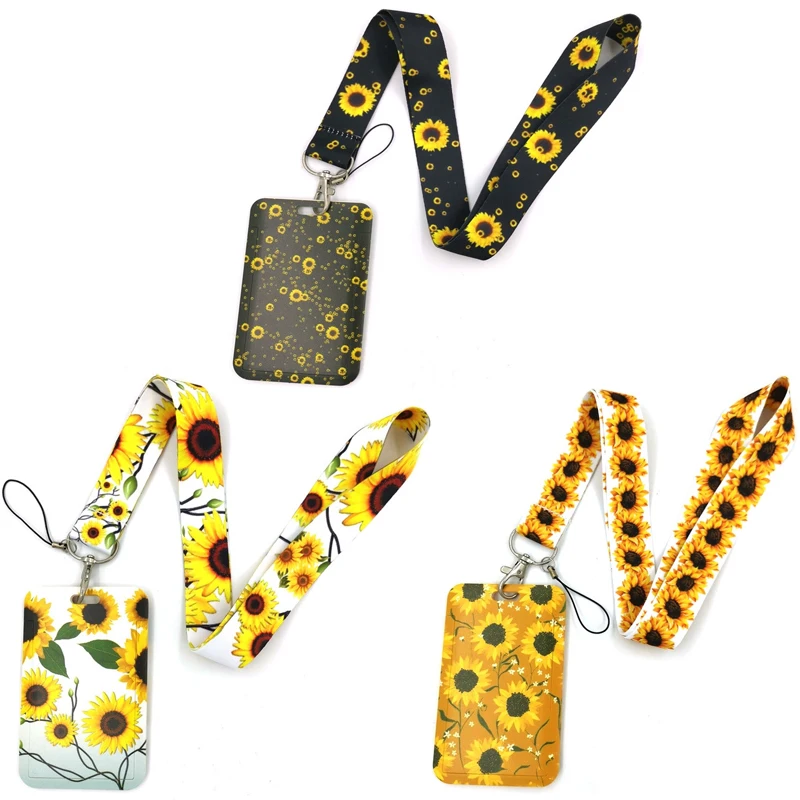 Брелок для ключей с цветочным принтом подсолнухов брелок банковских карт