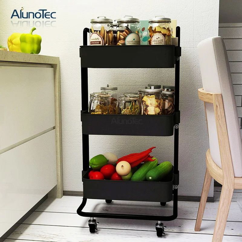 3-уровневая металлическая тележка для хранения органайзер организации кухни