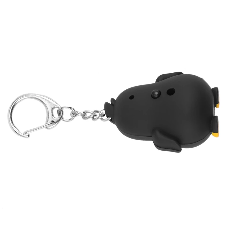 Милый брелок в виде пингвина светодиодный фонарик со звуком для рождественской