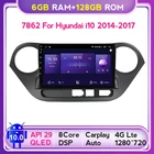 6 ГБ + 128 Гб QLED 1280*720 DSP 4G LTE Android 10,0 Автомобильный навигатор GPS радио плеер для Hyundai i10 2013 - 2016 5 ГГц WIFI carplay