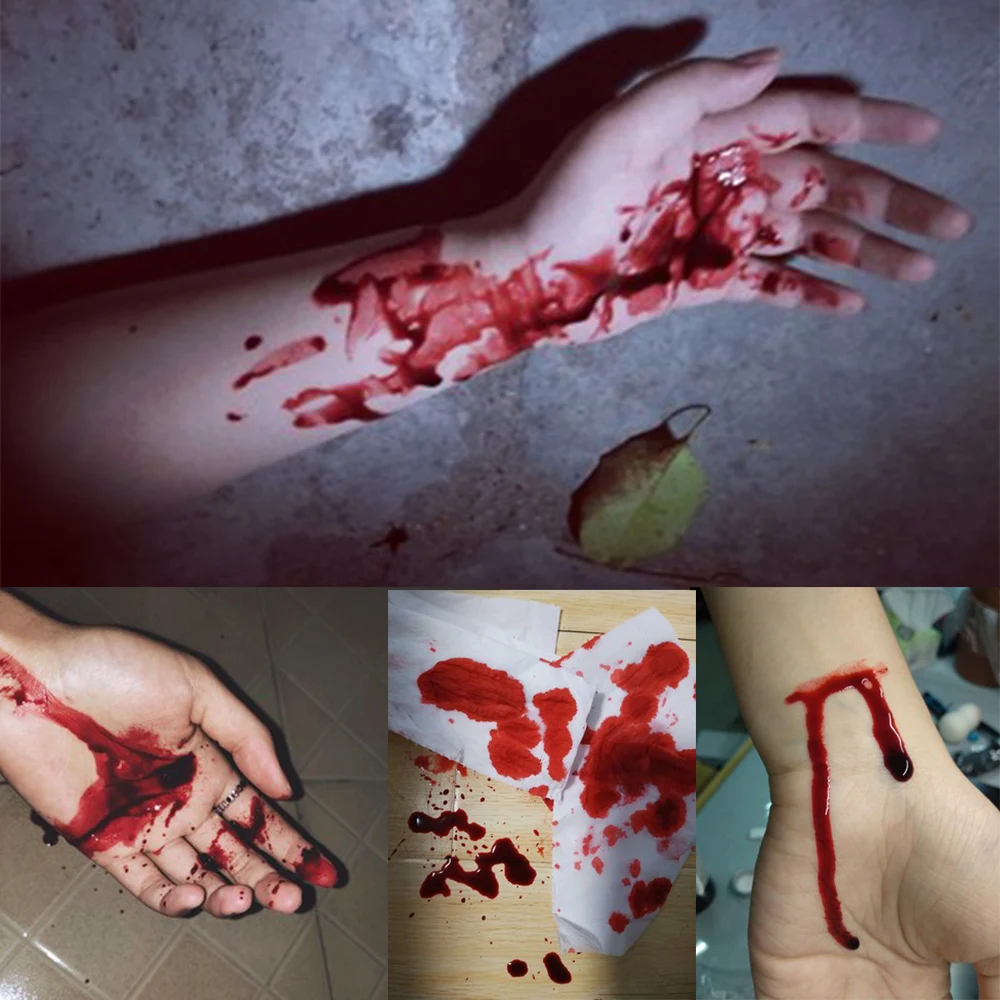 Кровь Хэллоуин Поддельные раны рубцы синяки поддельная кровь макияж тела лицо