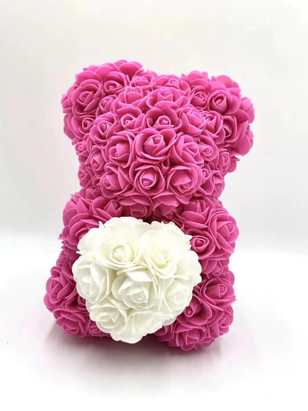 DIY 25 см ПЭ Пена розы медведь плюшевый медведь искусственный цветок розы подарки на год для подруги Женщины Матери Валентина подарок