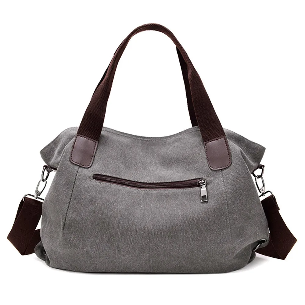 Холщовая Сумка на плечо вместительная Повседневная однотонная дамская сумочка