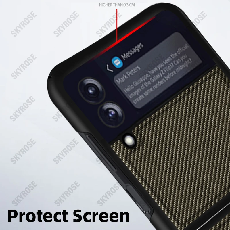 flip 3 shockproof capa for samsung galaxy z flip 3 case carbon fiber leather protective cover for samsung z flip 3 5g phone case free global shipping