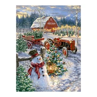 christmas tree farm snowman diamond painting round full drill christmas nouveaute diy mosaic embroidery 5d cross stitch gifts