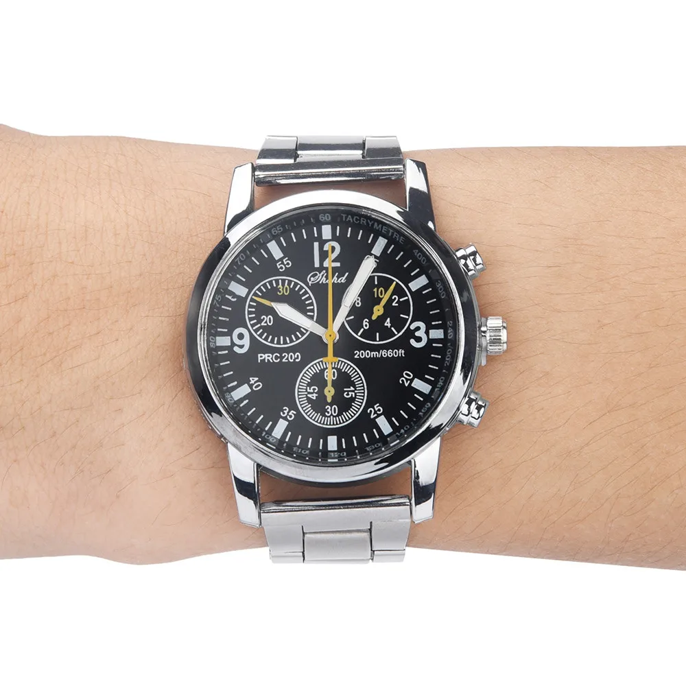 

Fashion Neutral Quartz Analog Wristwatch Steel Band Watch Luxury Leather Wrist Watch Man Clock Fashion Chronograph Wristwatch