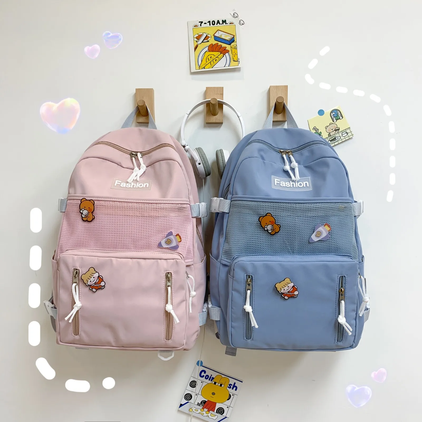 Модные студенческие рюкзаки нейлоновые водонепроницаемые сумки на плечо милые