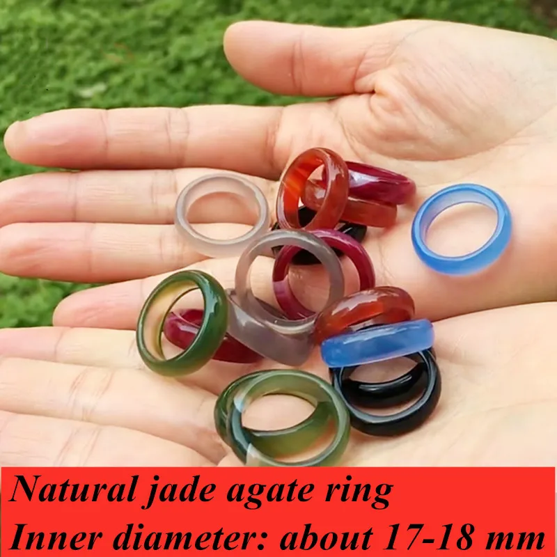 Кольца унисекс из натурального камня с нефритовым агатом | Украшения и