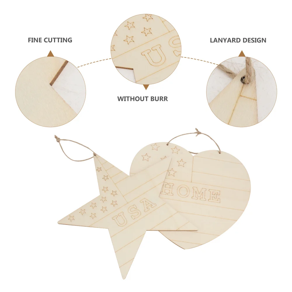 

3pcs Independence Day DIY Hanging Decors Wooden Pendants Festival Scene Decors
