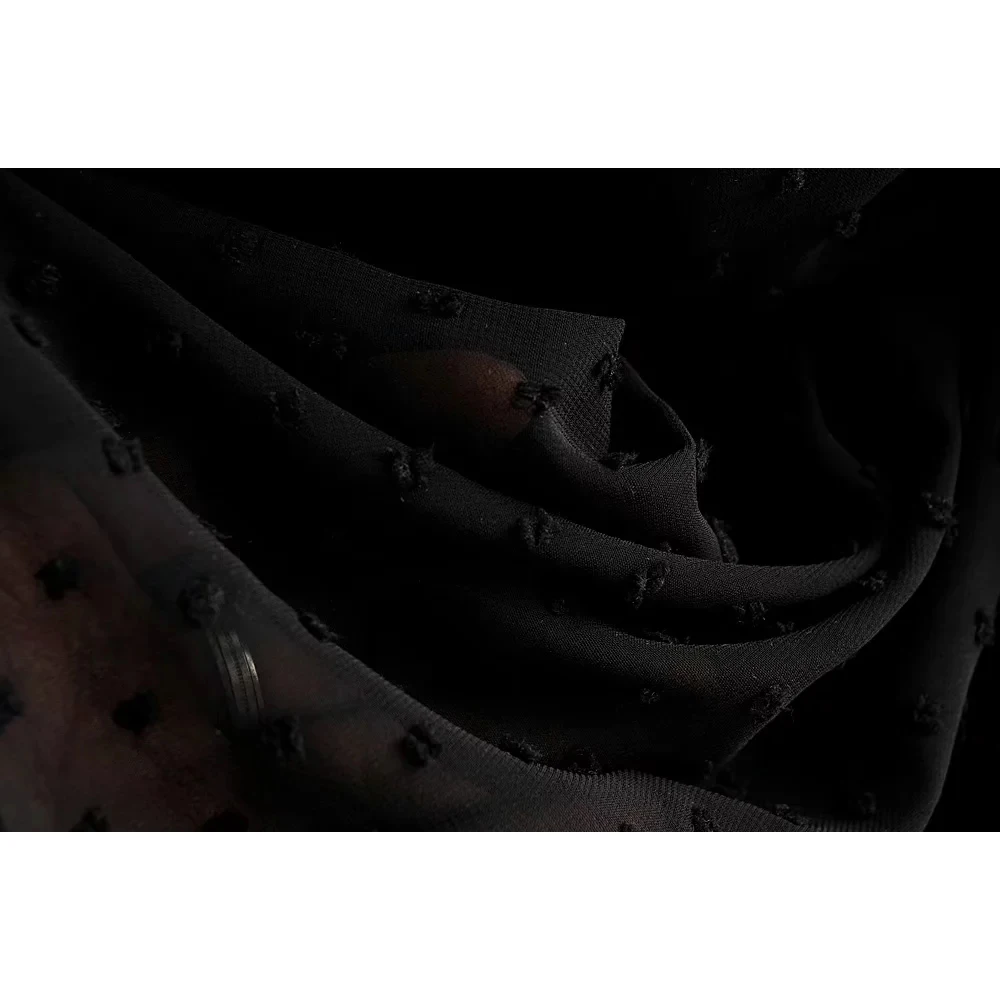 Женское Плиссированное Сетчатое платье элегантное винтажное миди с v образным