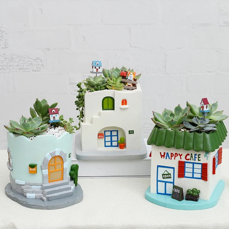 

Komori Living House Flower Pot-Sunset Cafe Holiday House Flower Pot Storage Box Pen Holder