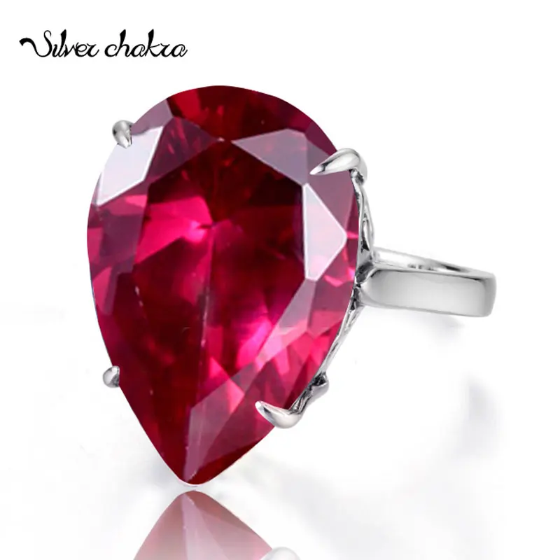 

Женское Обручальное кольцо из серебра 925 пробы, с красным Рубином