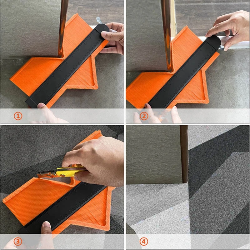 

5inch/10inch Contour Gauge Set with 6-Folding Ruler Metal Lock Shape Duplicator