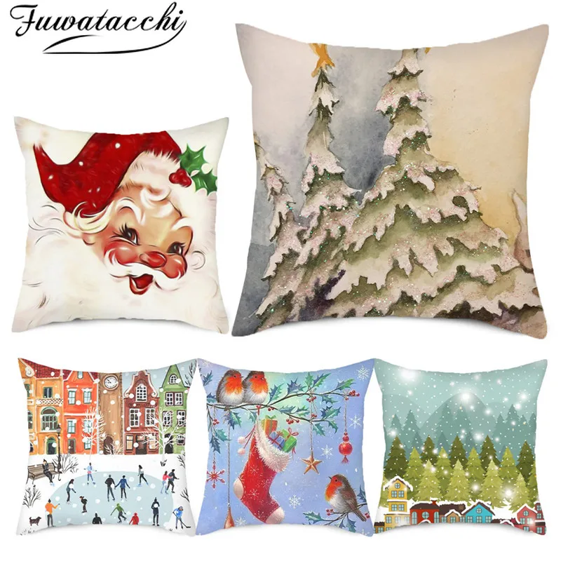 Подарочная подушка для зимнего снега Fuwatacchi милая наволочка подушки с