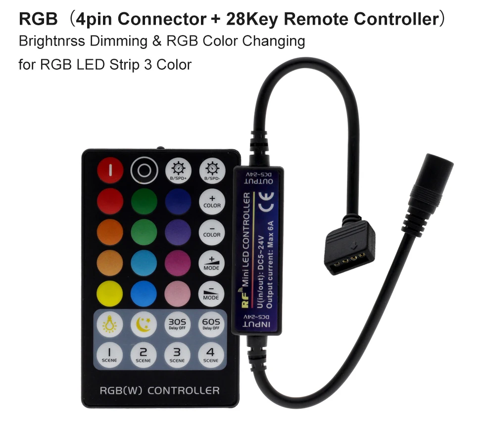 New Arrival LED Strip RF Remote Controller for Single Color / Double White / RGB / RGBW / RGB+CCT LED Strip Control