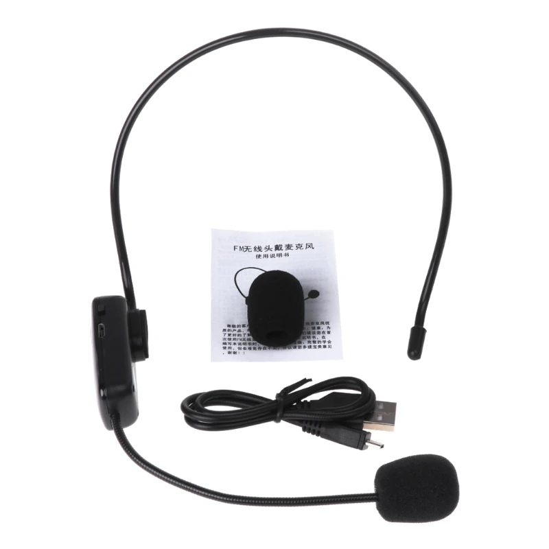 

2018 FM Wireless Microphone Headset Megaphone Radio Mic for Loudspeaker Teaching 45BD