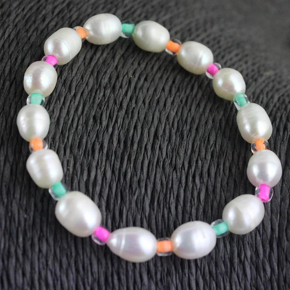 

Женский браслет из натурального жемчуга 8-9 мм