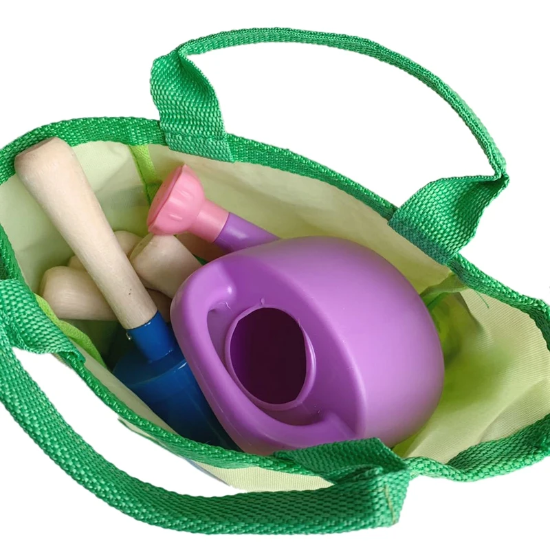 

Kids Gardening Tools Set Shovel Rake Trowel in Tote Bag Watering Can Garden Toys Gift for Toddler Preschool Boys & Girls