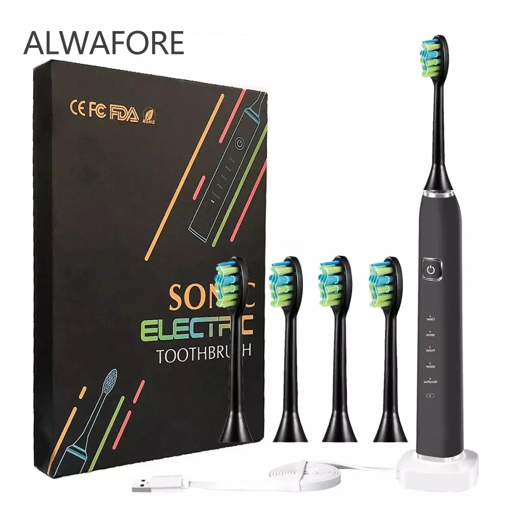 Электрическая зубная щетка с зарядкой от USB водонепроницаемая IPX7 Автоматическая