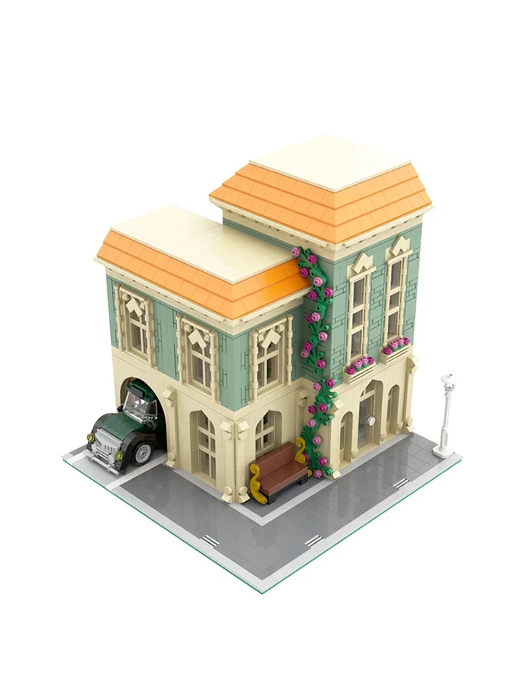 

MOC Modular Post Office Diy Street View MOC Architecture Creative Building Blocks Bricks Collection Building Model Toys