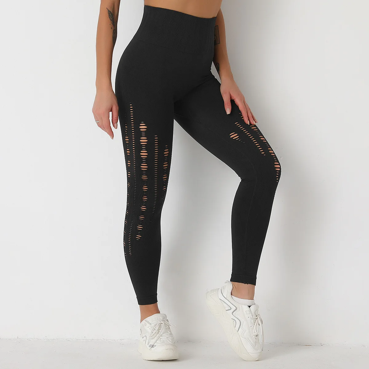 

European and American hot style peach hip yoga pants women mesh breathable quick-drying seamless high waist fitness pants women