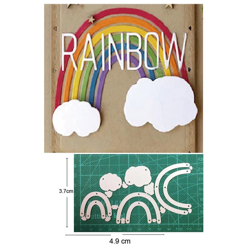 

Cloud Rainbow Border Metal Cutting Dies Stencils Dies for DIY Scrapbooking dies Craft Paper Card Making Embossing Dies New 2021