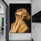 Черное золото, обнаженные африканские художественные плакаты и принты для женщин, картина маслом на холсте, картина на стену в скандинавском стиле для гостиной