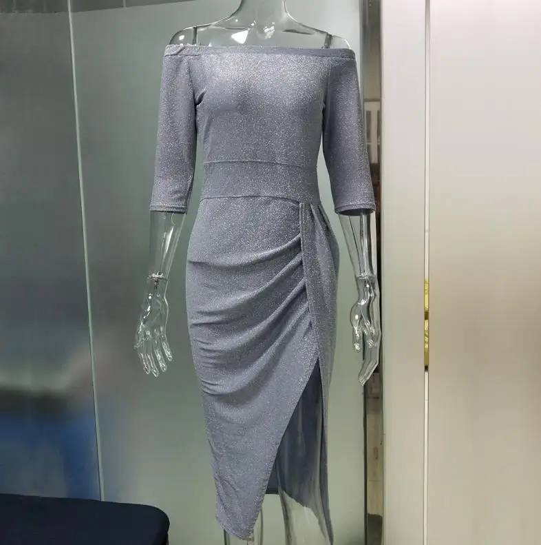 Женское вечернее платье-карандаш облегающее платье с открытыми плечами и