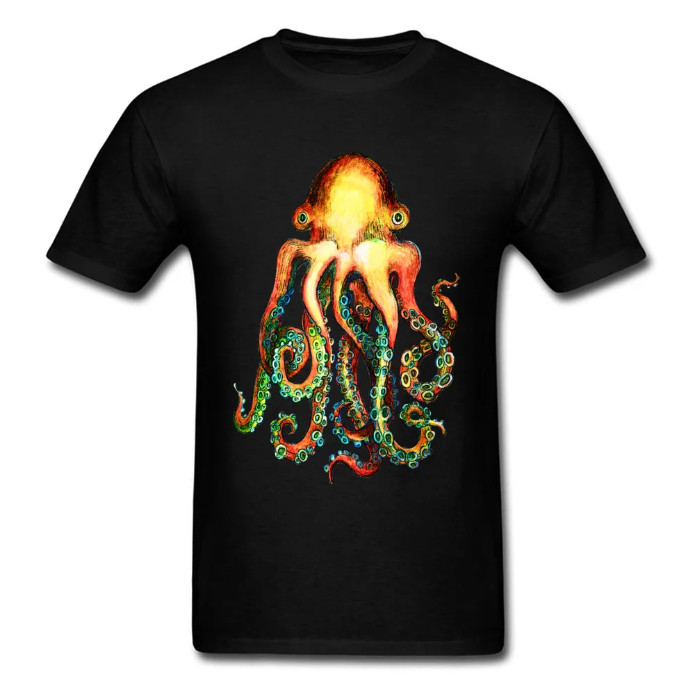 Новейшая футболка с Осьминогами для мужчин черная гиков хип-хоп короткий рукав