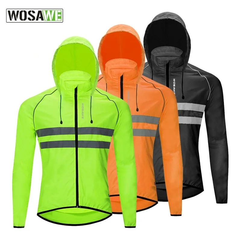 Купи Reflective Windproof Men Cycling Jacket Hooded Waterproof Road Mountain Bike Cycling Windbreaker Riding Bicycle MTB Clothing за 1,694 рублей в магазине AliExpress