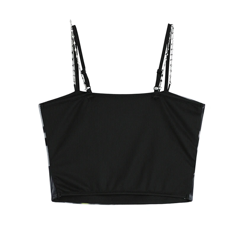 Жилет женский с принтом на цепочке пикантная уличная одежда без рукавов