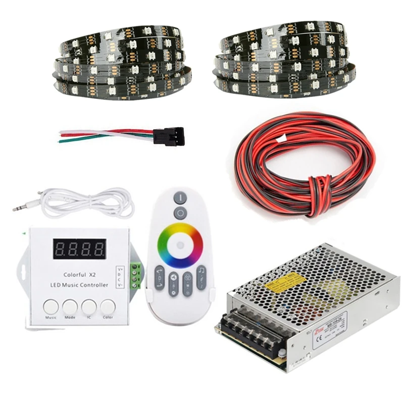 Светодиодная лента WS2812B IC умная Пиксельная RGB полоска 25 м 20 15 10 5 30 светодиодов/м