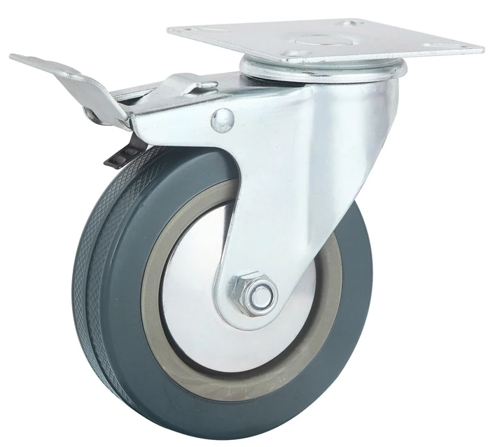 3 дюймовый Три в одном поворачивается на тормозом серый ПВХ ролики светильник Duty