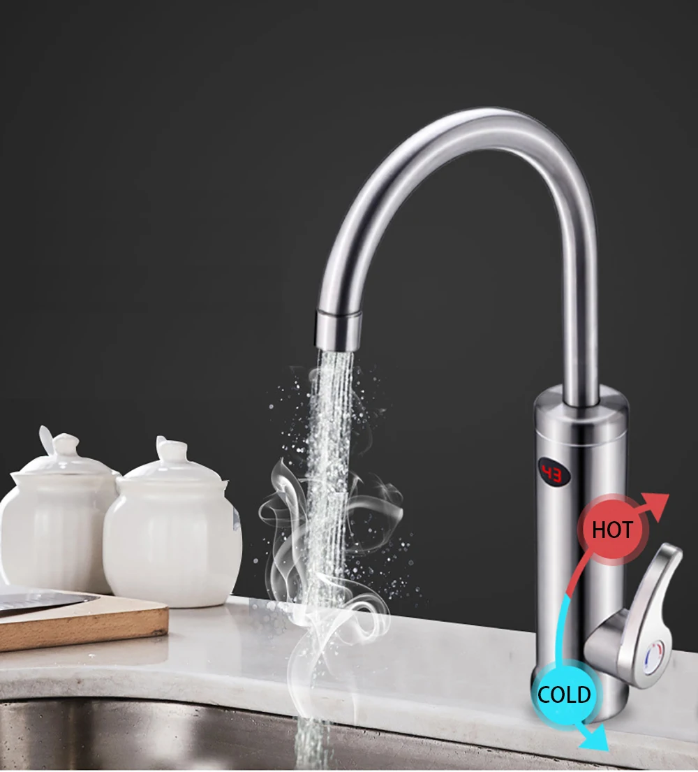 СВЕТОДИОДНЫЙ Электрический кран из нержавеющей стали 3000 Вт с цифровым дисплеем