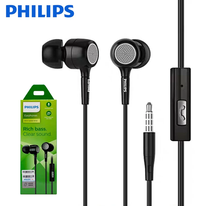 Оригинальные Проводные Наушники Philips SHE1515 наушники вкладыши с - Цена: 1 535,03 руб.
