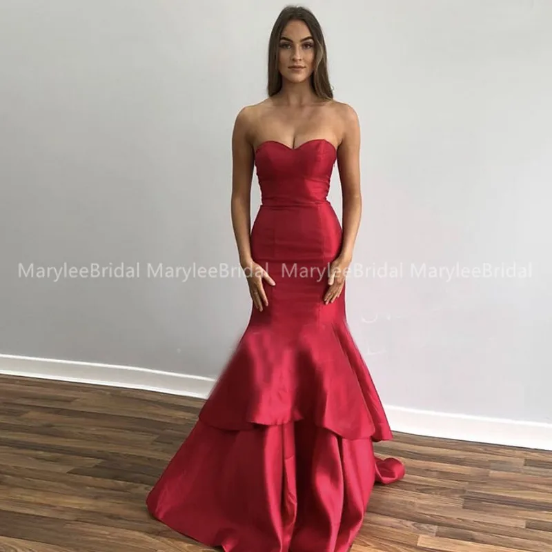 

Темно-красные вечерние платья 2021 Vestidos de Festa Longo по индивидуальному заказу Милая ярусный сатин вечерние платья торжественное платье для выпу...