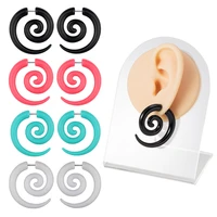 2pcs acrylic fake plug tunnel earrings gauges faux spiral ear taper swirl stud cheater stretcher expander piercing body jewelry
