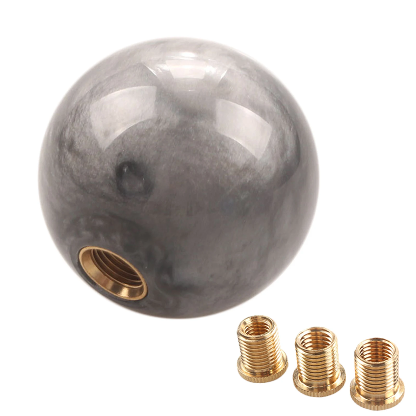 

Universal Gear Shift Shifter Knob Acrylic Marble Round Ball Gear Shift Knob With 3 Adapters