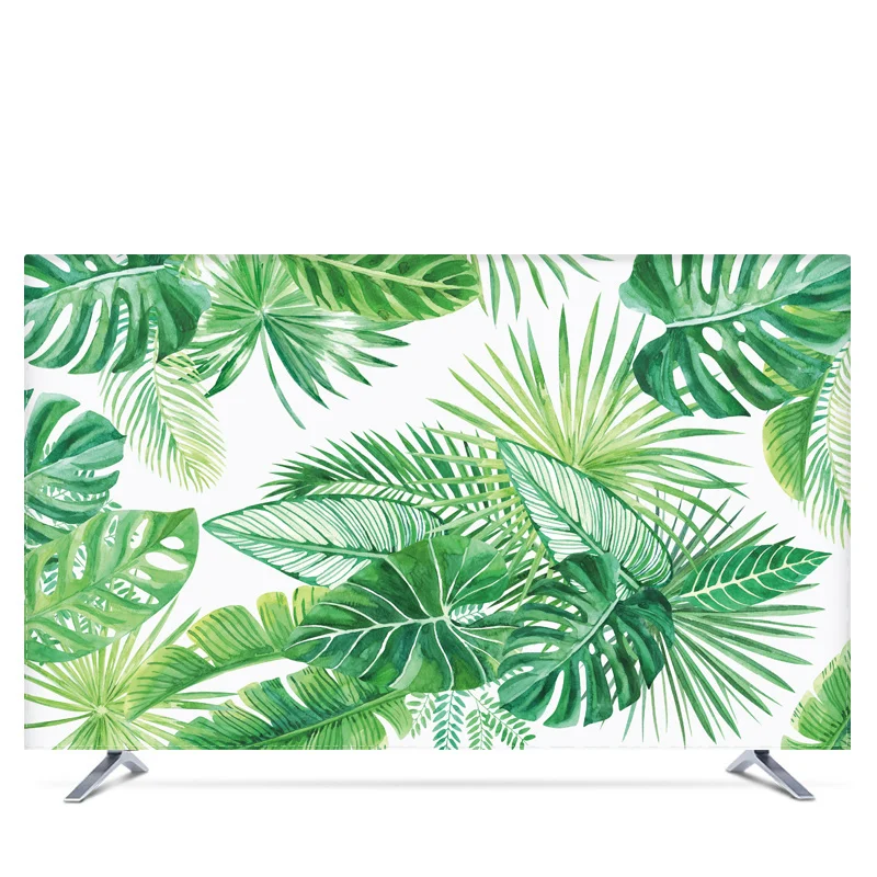 Сделанный на заказ 1"-80" 22 дюймов 75 дюймов экран lcd tv PC чехол декоративный капюшон занавес пальмовый листья кактус Фламинго водонепроницаемый зеленый