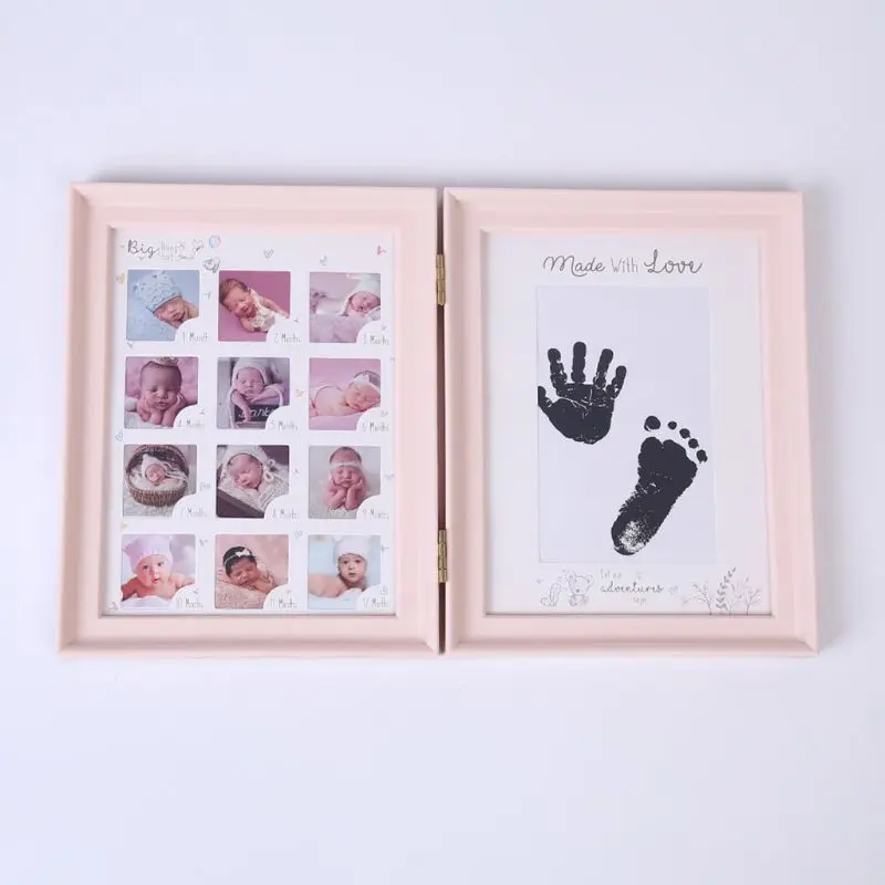 

Newborn Baby Hand Foot Ink Pad Print Infants Full Moon Age Growth Photo Frame