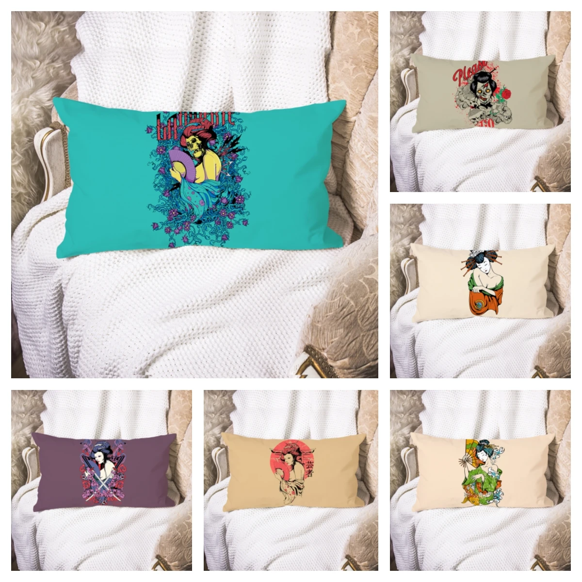 

Japanese cartoon character rya anime Japanese living room pillow cover office cushion cover car pillow cover home decoration