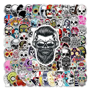 103050100pcs cool horror skull graffiti stickers skateboard guitar laptop phone car computer bike waterproof sticker kid toy free global shipping