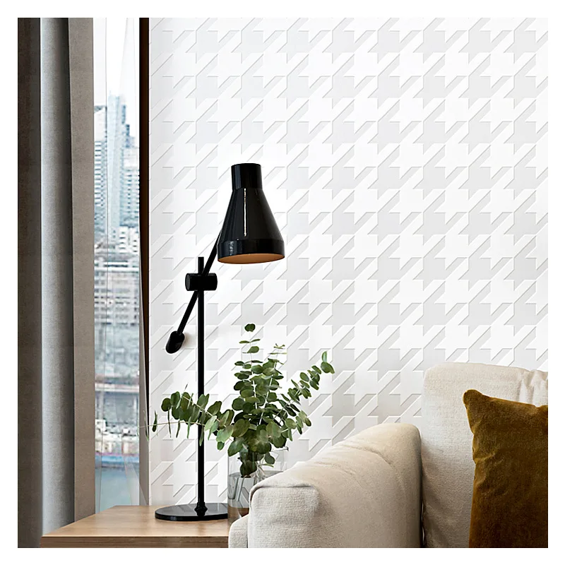 

Thousand birds grid wallpaper diatom mud non-woven Nordic style geometric bedroom living room background wall solid pigment