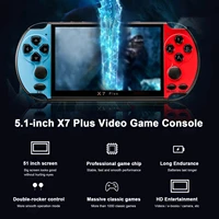 video game console 5 1inch x7 plus handheld game players double rocker 8gb memory built in 1000 games mp5 game controller