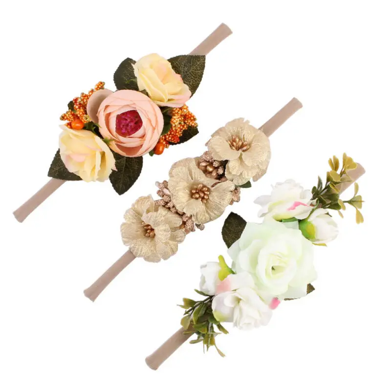 

Children's SimulationFlower Hair band (3 a sell) Various Girl Flower Hairband Soft Elastic Headband Hair Accessories Band