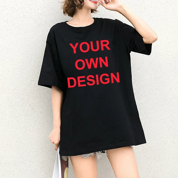 Женская футболка сделай сам с вашим собственным дизайном летняя свободная